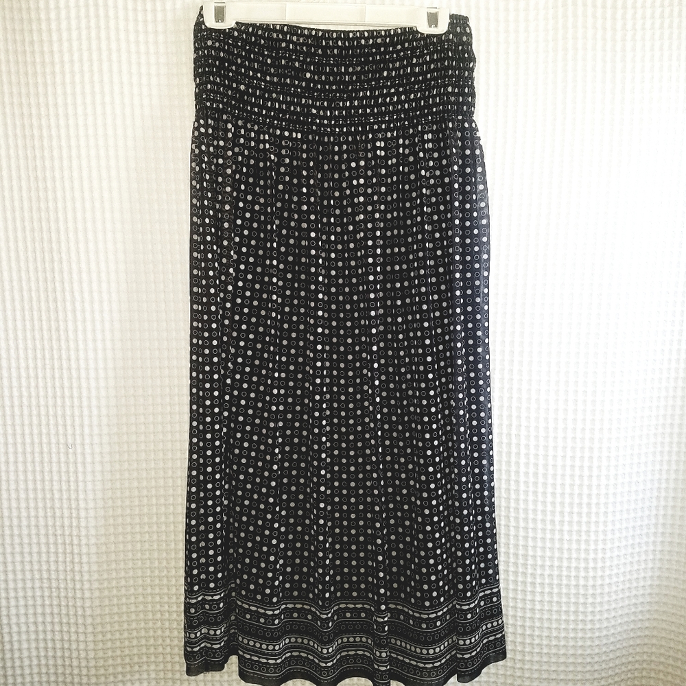 Max Studio Smocked Waist Maxi Skirt S
